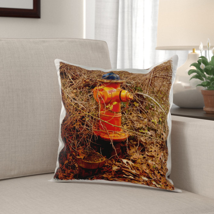 Winston Porter Beom Fire Hydrant In The Woods Pillow Cover