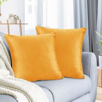 la02n Bright Orange Round Shape High Quality Cotton Canvas Cushion/Pillow Cover 