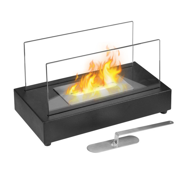 Gr8 Home Black Bio Ethanol Nest Fireplace Free Standing Indoor Outdoor Stainless Steel Metal Portable Camping Table Top Fire Burner Flame Heater