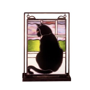Cat in Window Lighted Mini Tabletop Window Panel