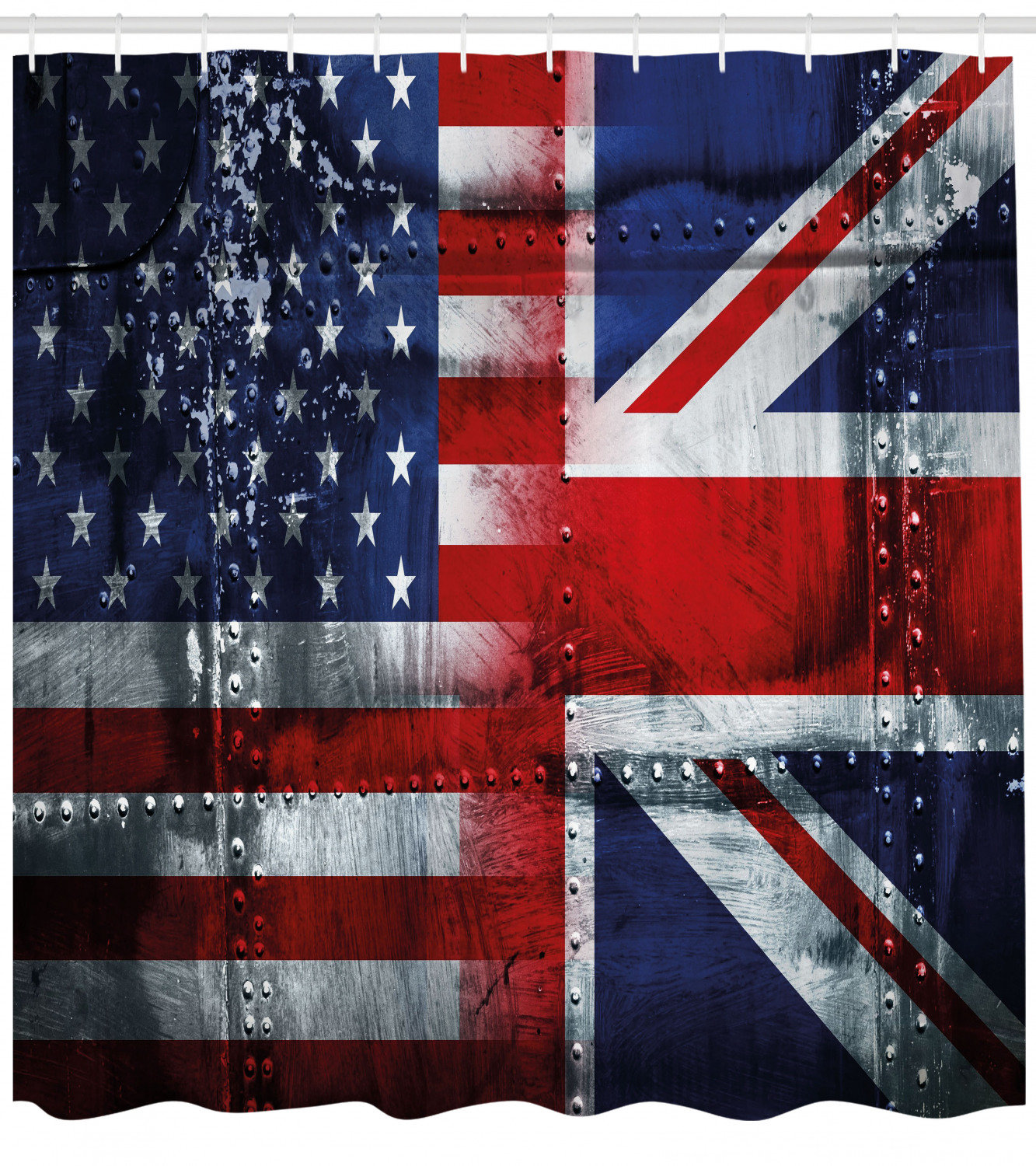 East Urban Home Union Jack Shower Curtain Set Hooks Wayfair Ca
