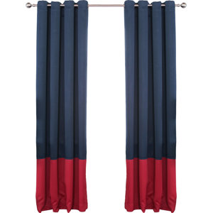 Colorblocku00a0Insulated Striped Blackout Thermal Grommet Curtain Panels (Set of 2)