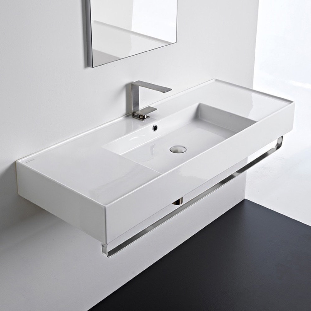 Ceramic 48 Wall Mounted Bathroom Sink With Overflow Ceramic 48 Wall Mounted Bathroom Sink With Overflow