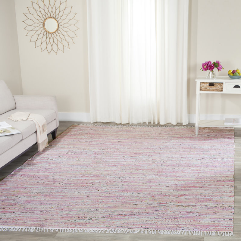 Mistana Lansing Handmade Flatweave Cotton Light Pink Area Rug Reviews Wayfair
