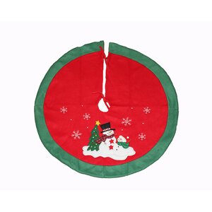 Embroidered Fleece Christmas Tree Skirt