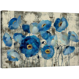 'Aquamarine Floral' Gallery Print on Wrapped Canvas