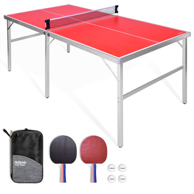 foldable indoor/outdoor table tennis table with paddles and balls (64mm thick)