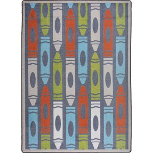 Hand-Tufled Blue/Red Area Rug