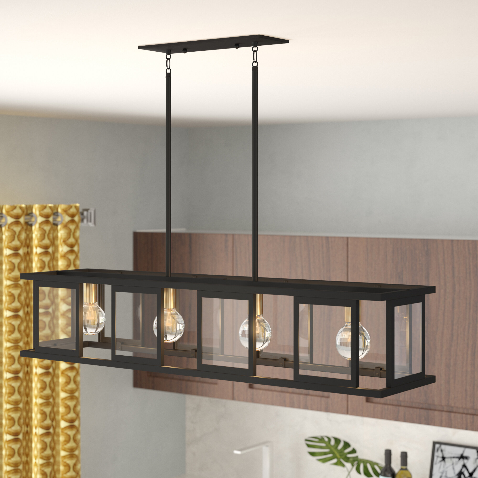 George Oliver Wegener 4 Light Kitchen Island Linear Pendant Reviews Wayfair