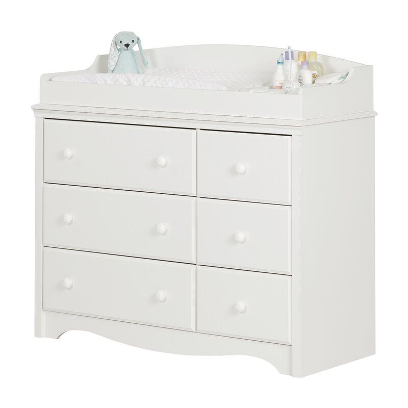 white dresser with changing topper