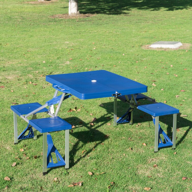 Natico 60-7384-BL Outdoor Portable Picnic Table Blue Natico Originals Inc. 