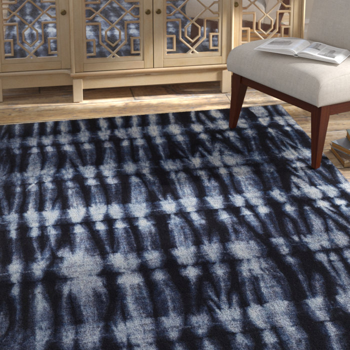Freetown Resist Contemporary Modern Navy Area Rug