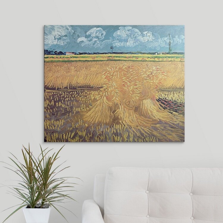 Vault W Artwork Wheatfield With Sheaves 1888 By Vincent Van Gogh Painting Wayfair