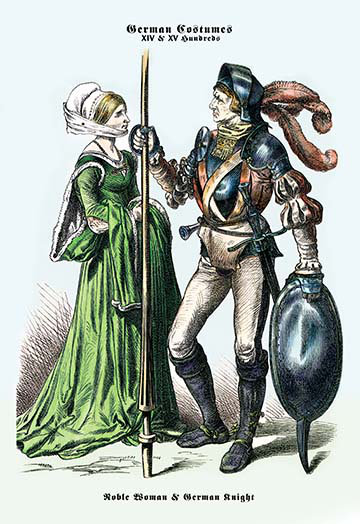 Buyenlarge German Costume Noble Woman And German Knight Ii
