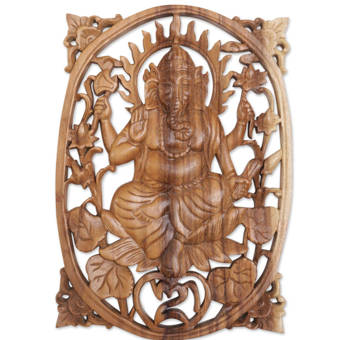 Bloomsbury Market Aurora Ganesha Wood Wall Decor Wayfair