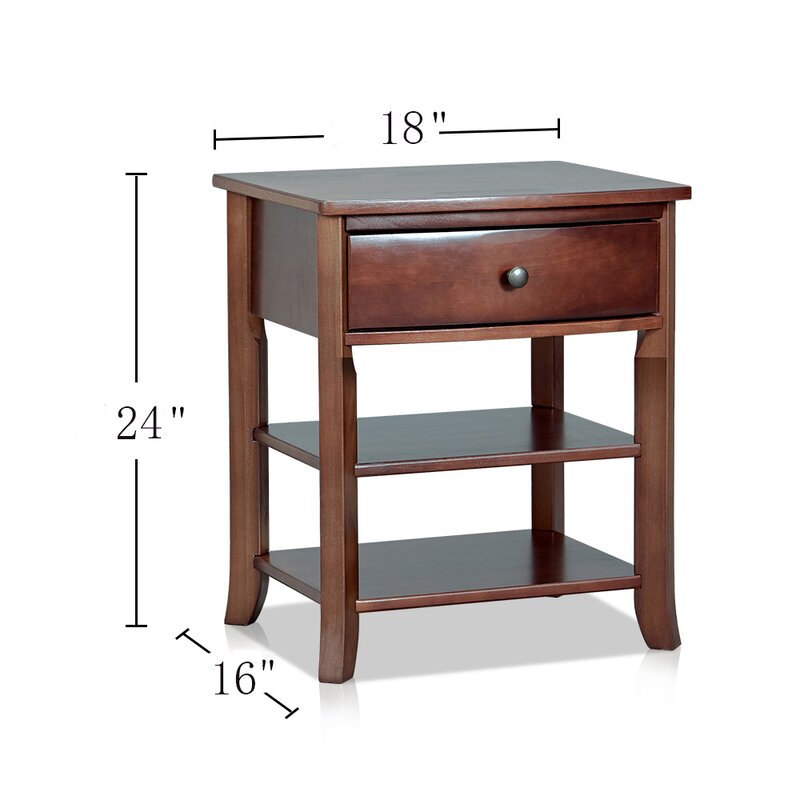 Charlton Home 2 Tier 1 Drawer Nightstand Reviews Wayfair