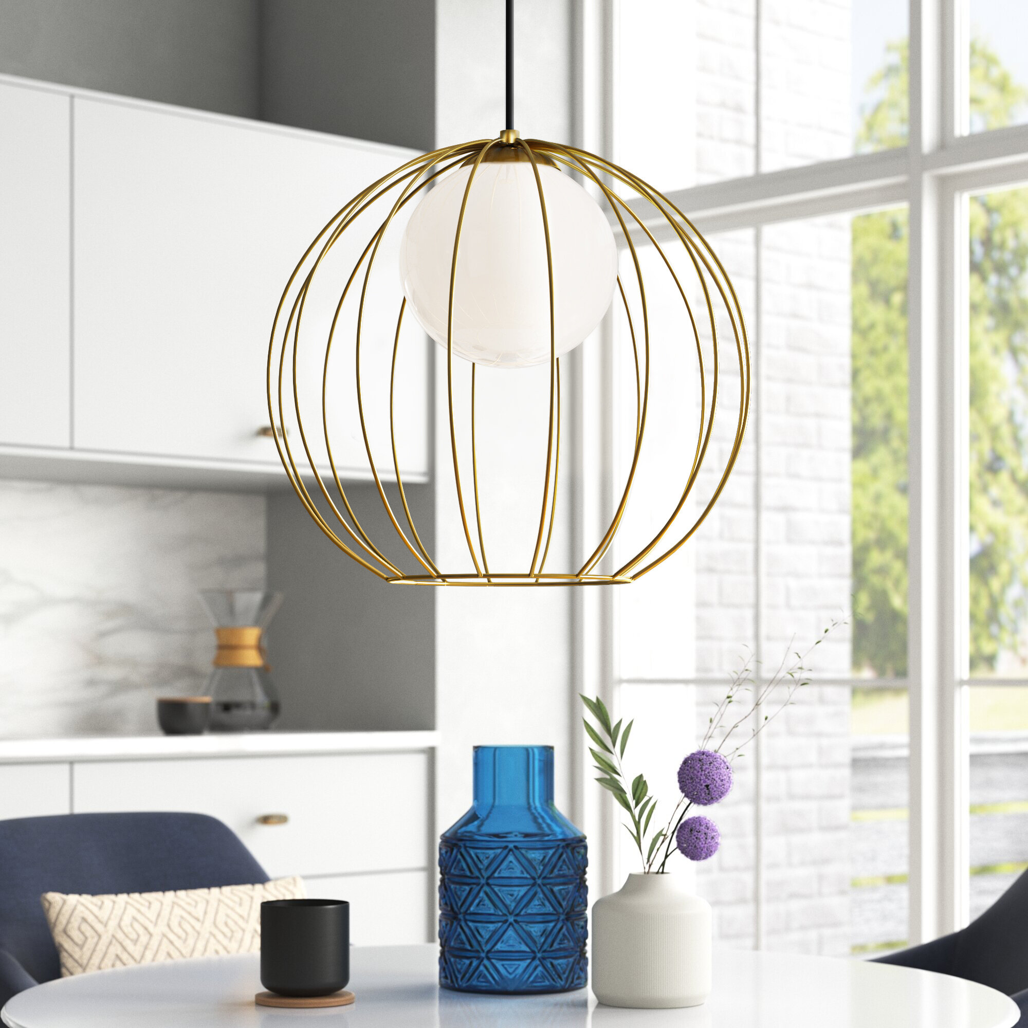 single globe pendant light