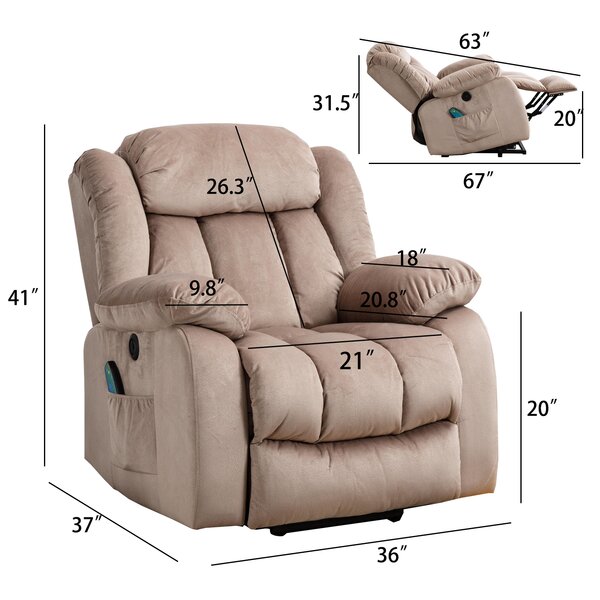Power Reclining Heated Massage Chair
