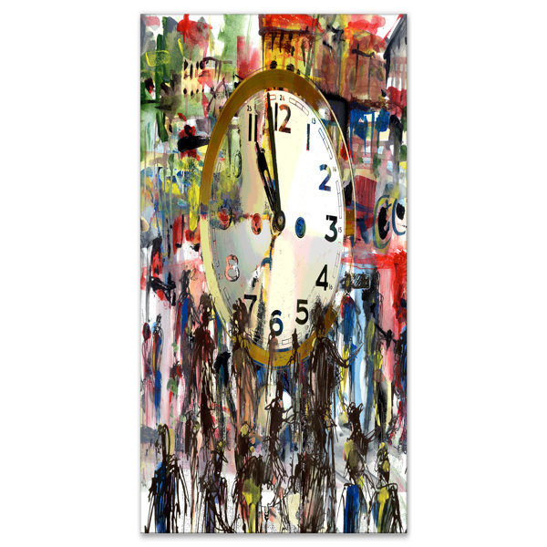 East Urban Home Contemporary Watercolor Clock Watercolor