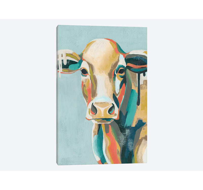 Colorful Cows I By Grace Popp Wrapped Canvas Graphic Art Print