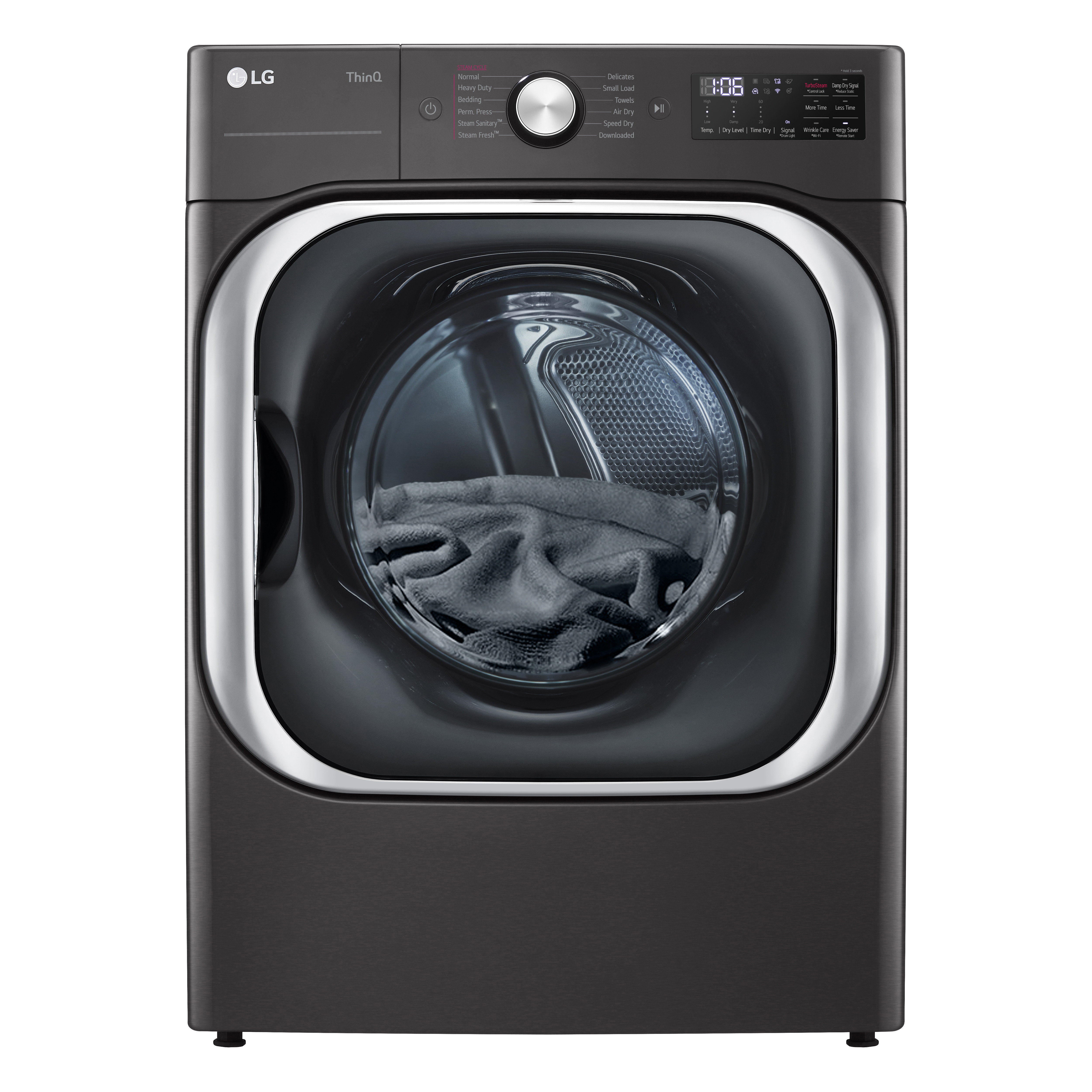 LG 7.40 Cubic Feet Natural Gas Stackable Dryer with Sensor Dry in Black