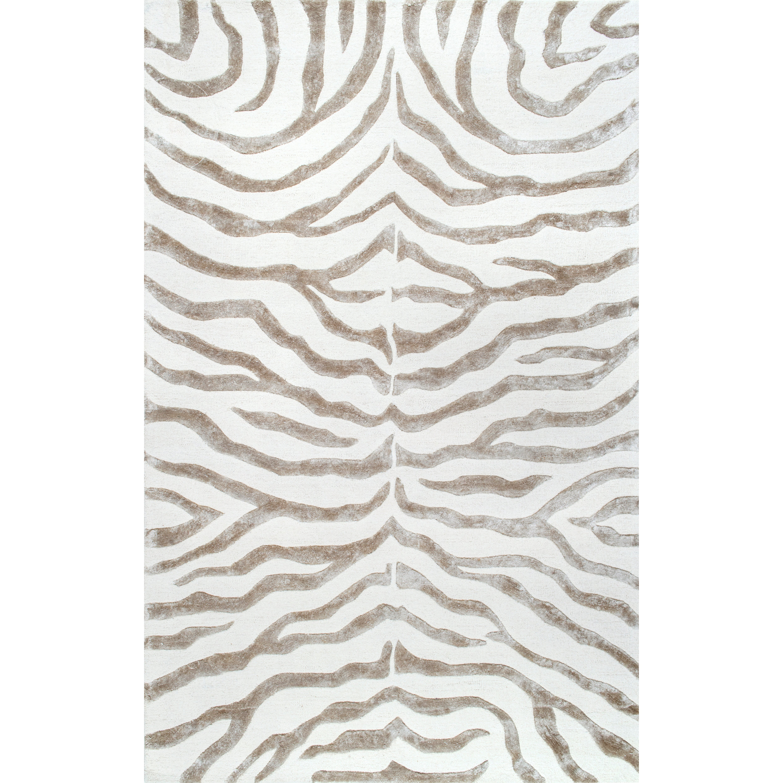 Mercer41 Dodgson Animal Print Handmade Tufted Wool Gray Area Rug Handmade Tufted Wool Gray Area Rug