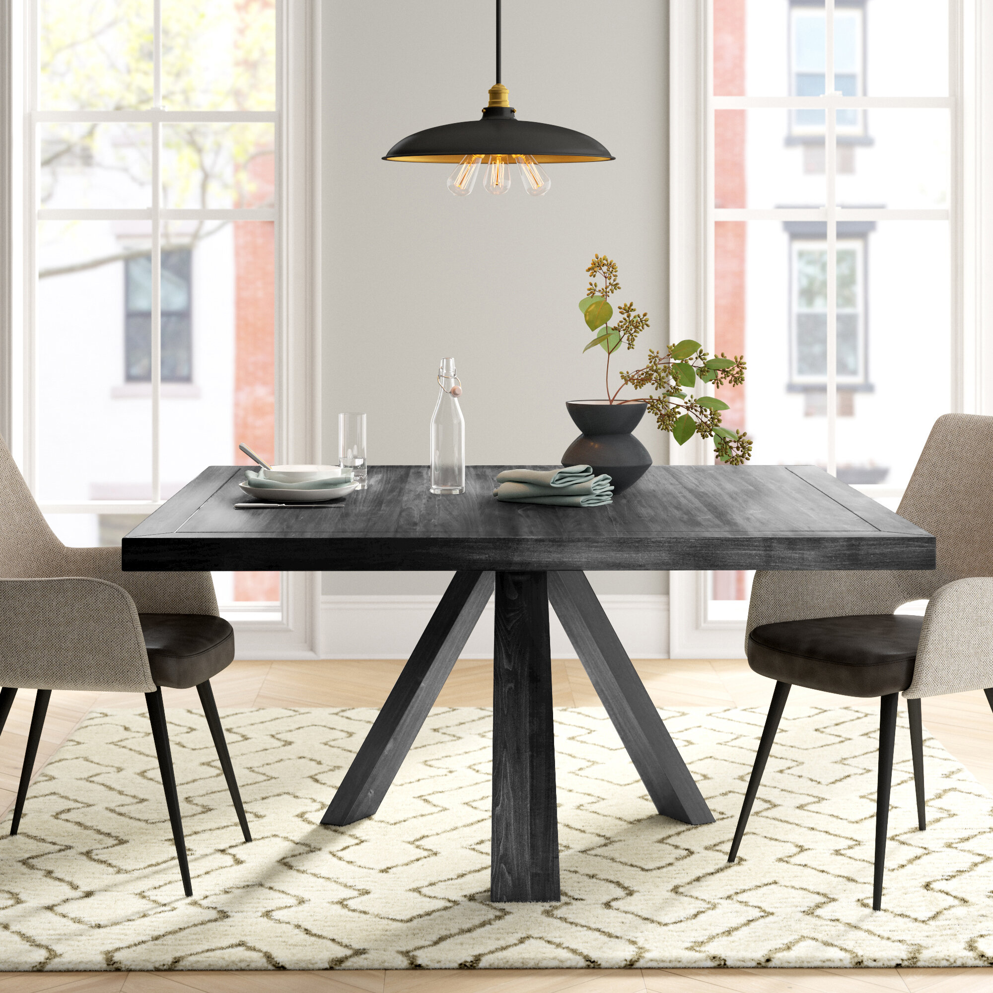 Foundstone Bradford Poplar Solid Wood Dining Table Wayfair