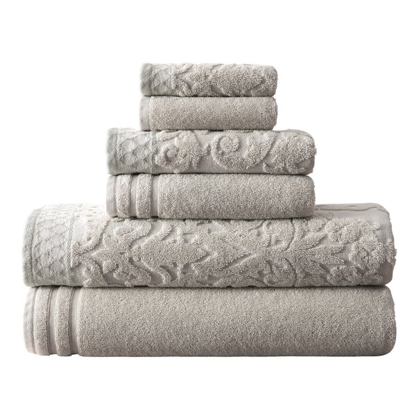 Milos Collection Quick Dry and Absorbent Towels 4 Pack, Eucalyptus / Beige Set Includes 4 Bath Towels 100% Cotton Multi-Striped Bathroom Towels 4-Piece Bath Towel Set 