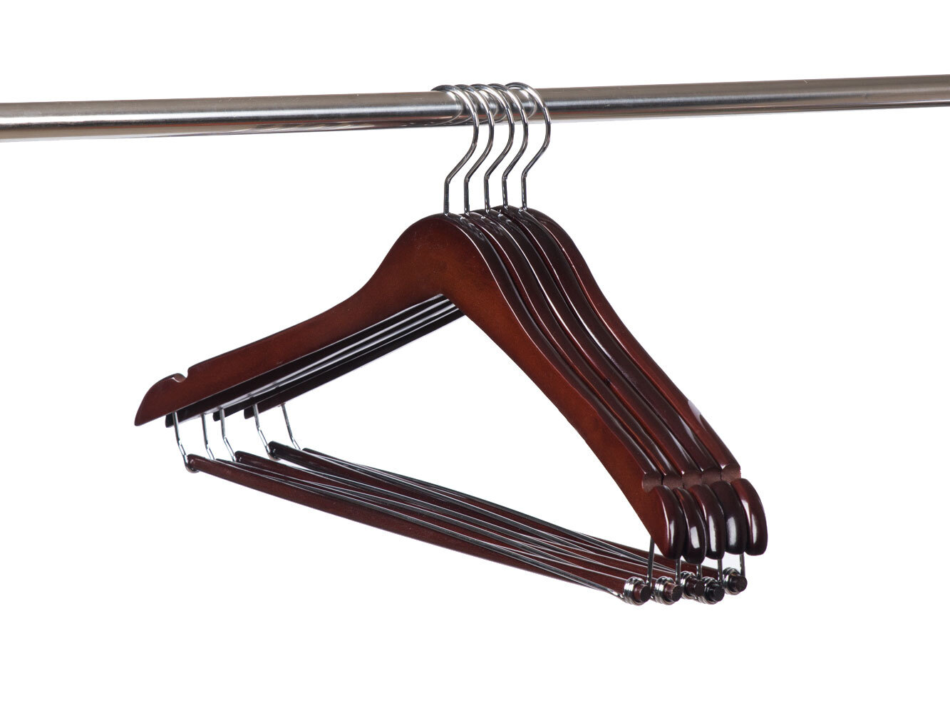 12-Pack Curved Wooden Suit Hanger Sturdy Coat Hangers with Locking Bar 