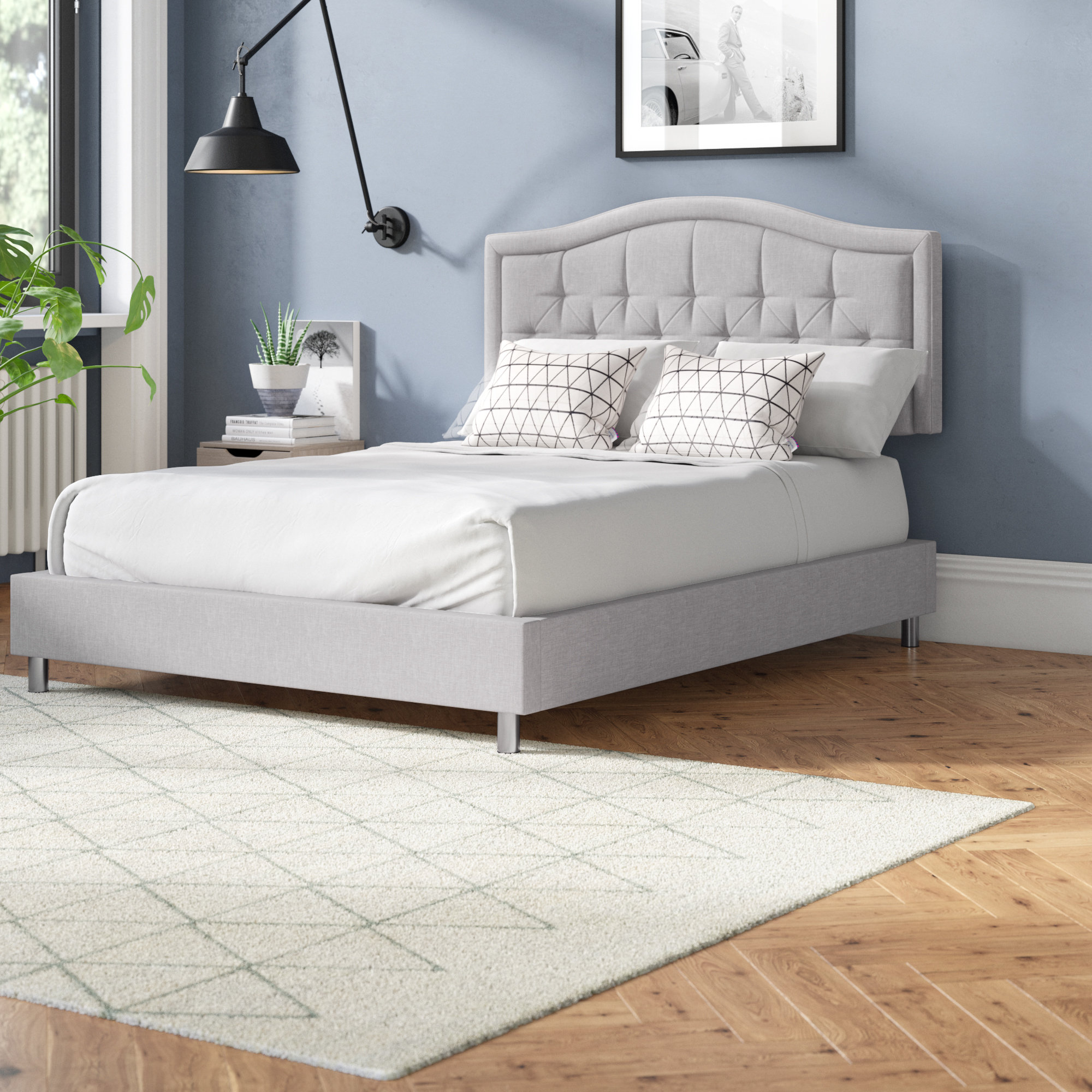 Brayden Studio Stamey Upholstered King Size Platform Bed Wayfair