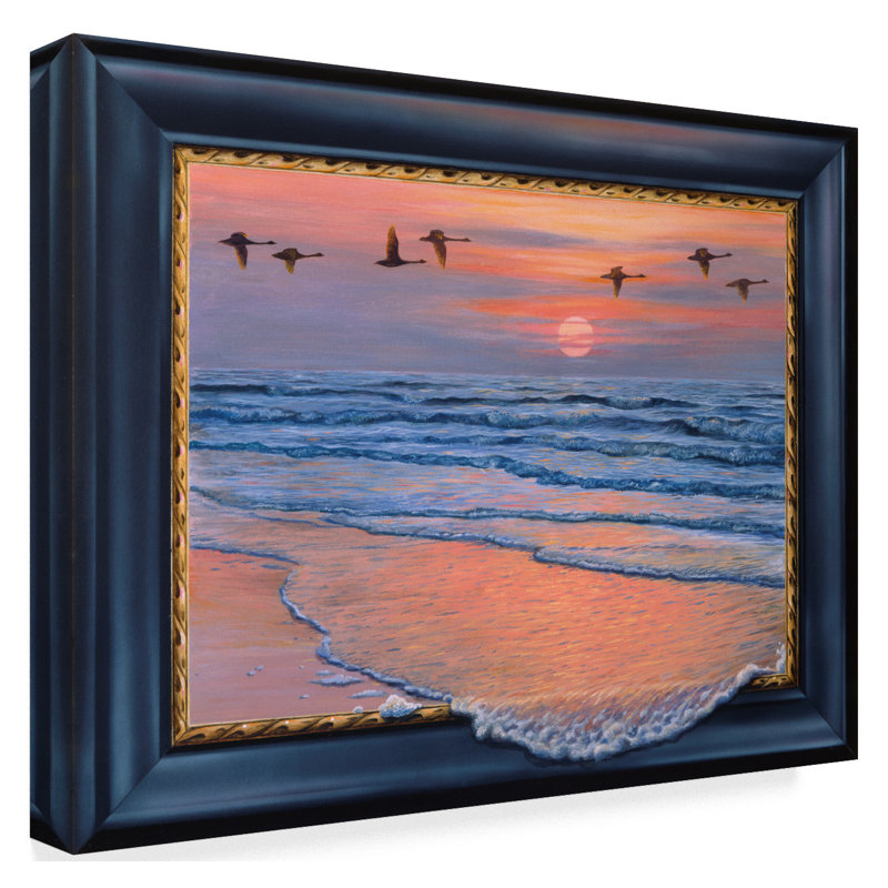 Trademark Art Sundown With Swans Acrylic Painting Print On