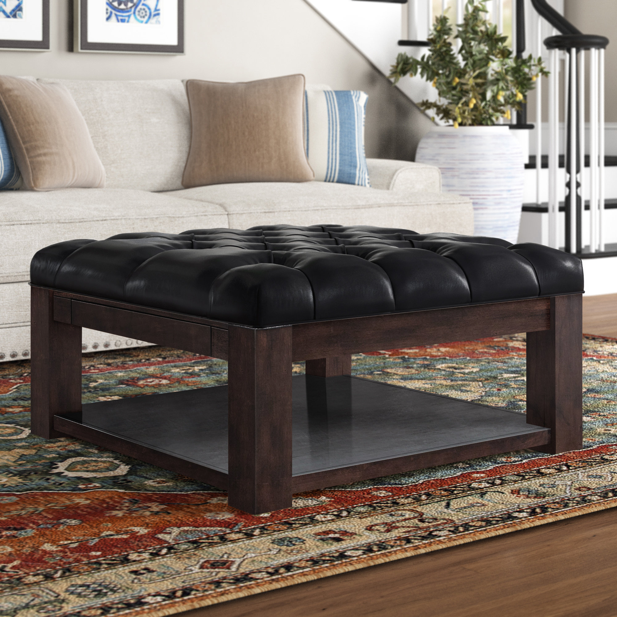 Three Posts Abshire Tufted Cocktail Ottoman Wayfair