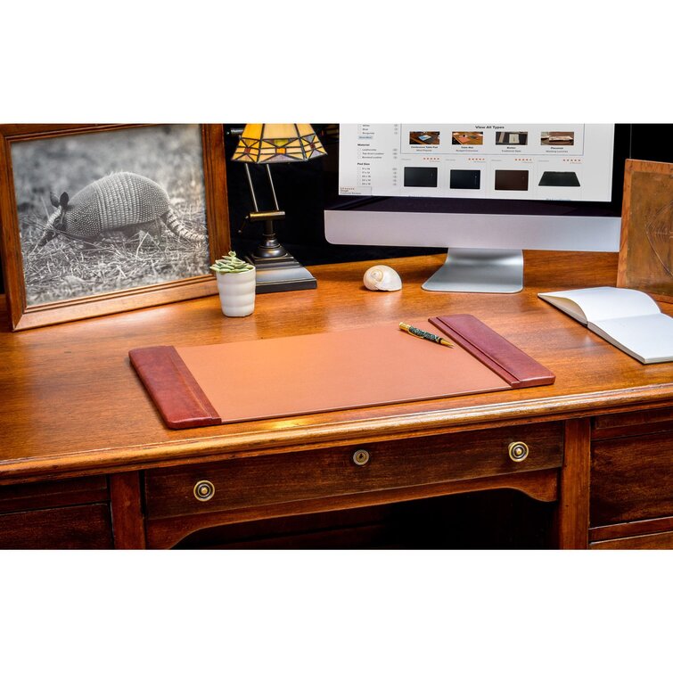 96.52 x 60.96 x 1.55 cm Dacasso Leather Side-Rail Desk Pad Black