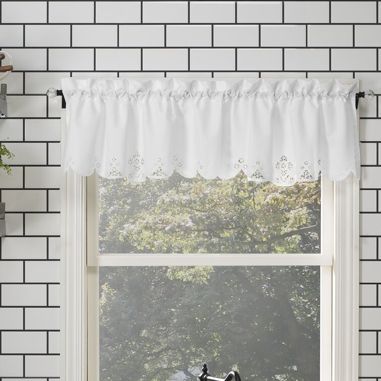 Lace Sheer Window Cafe Curtain Rod Pocket Floral Room Kitchen Valance Home Decor 