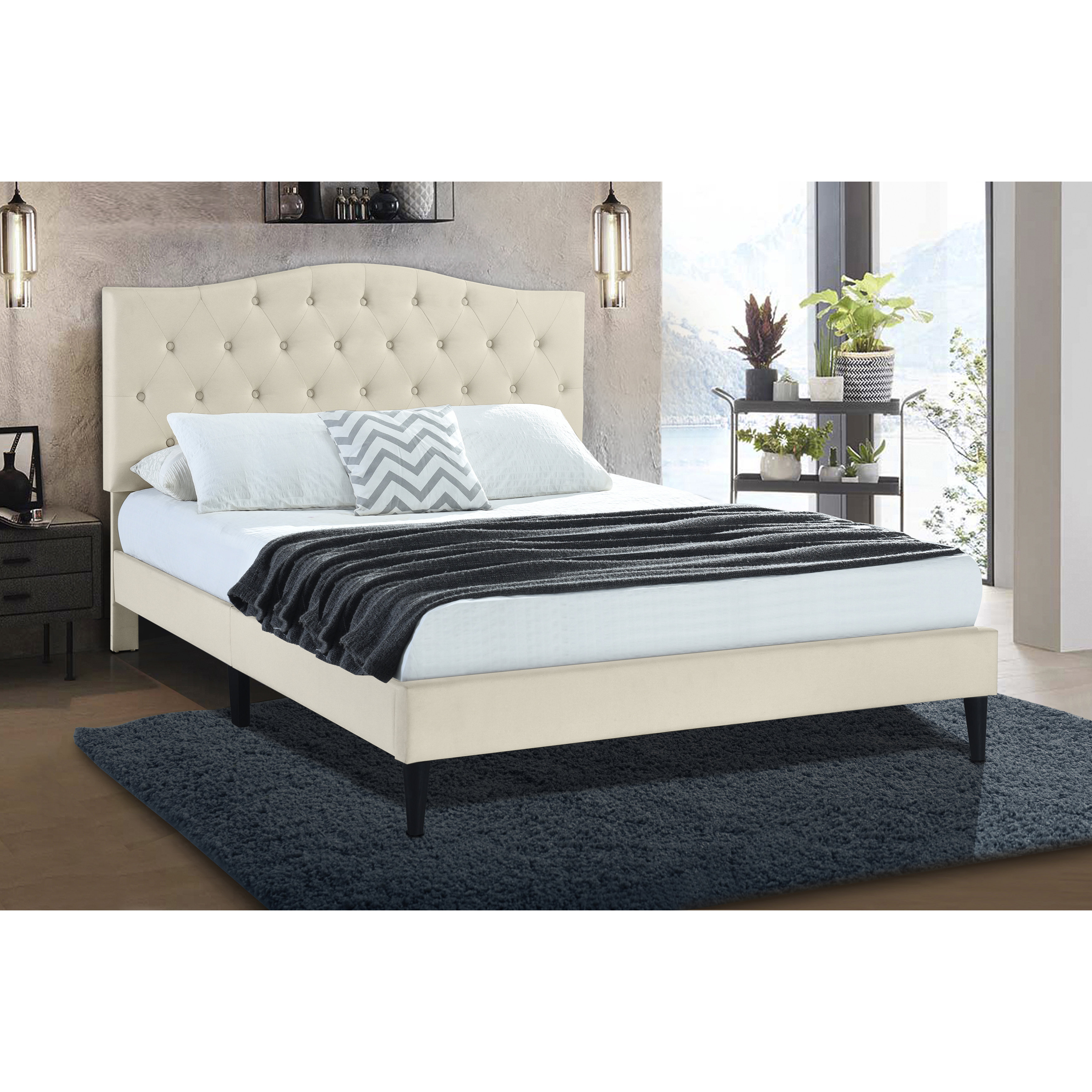 Charlton Home Delahunt Tufted Upholstered Low Profile Platform Bed Reviews Wayfair