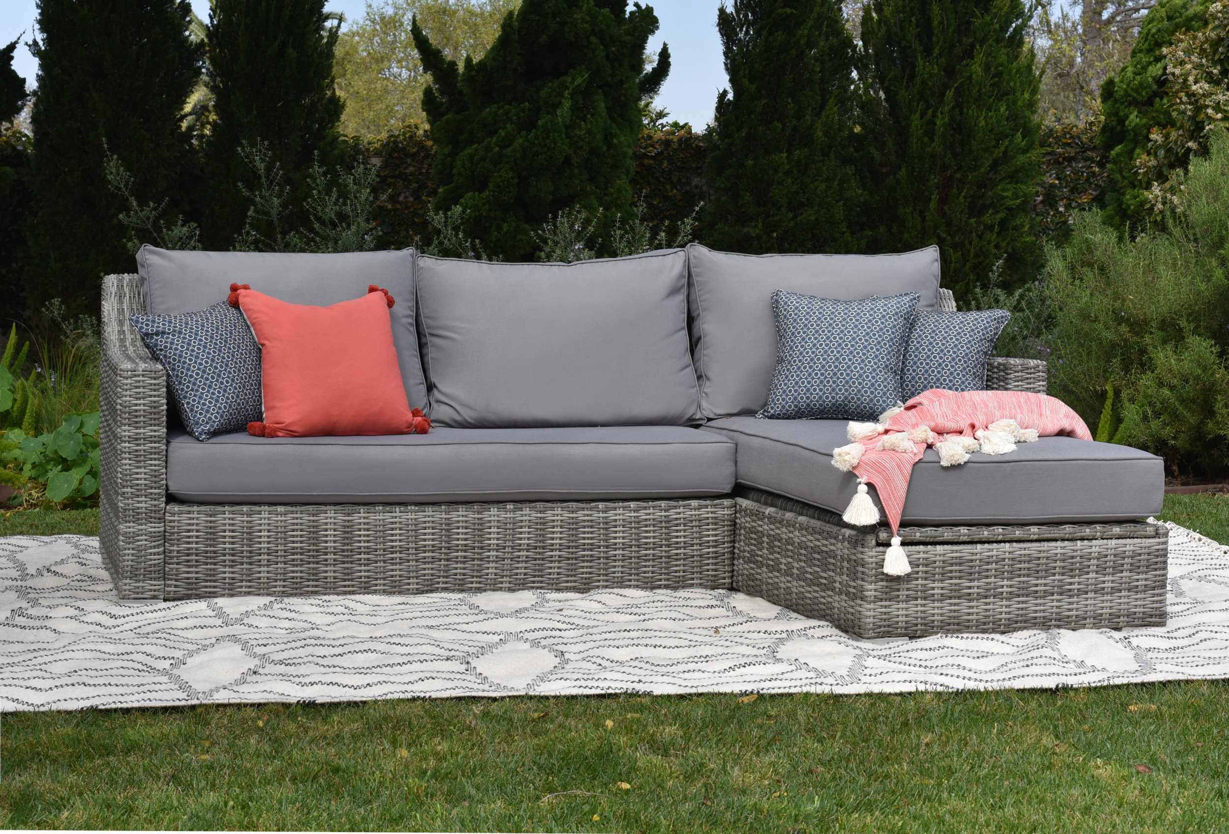 Elle Decor Vallauris Storage Patio Sectional With Cushions Elle Decor Vallauris Storage Patio