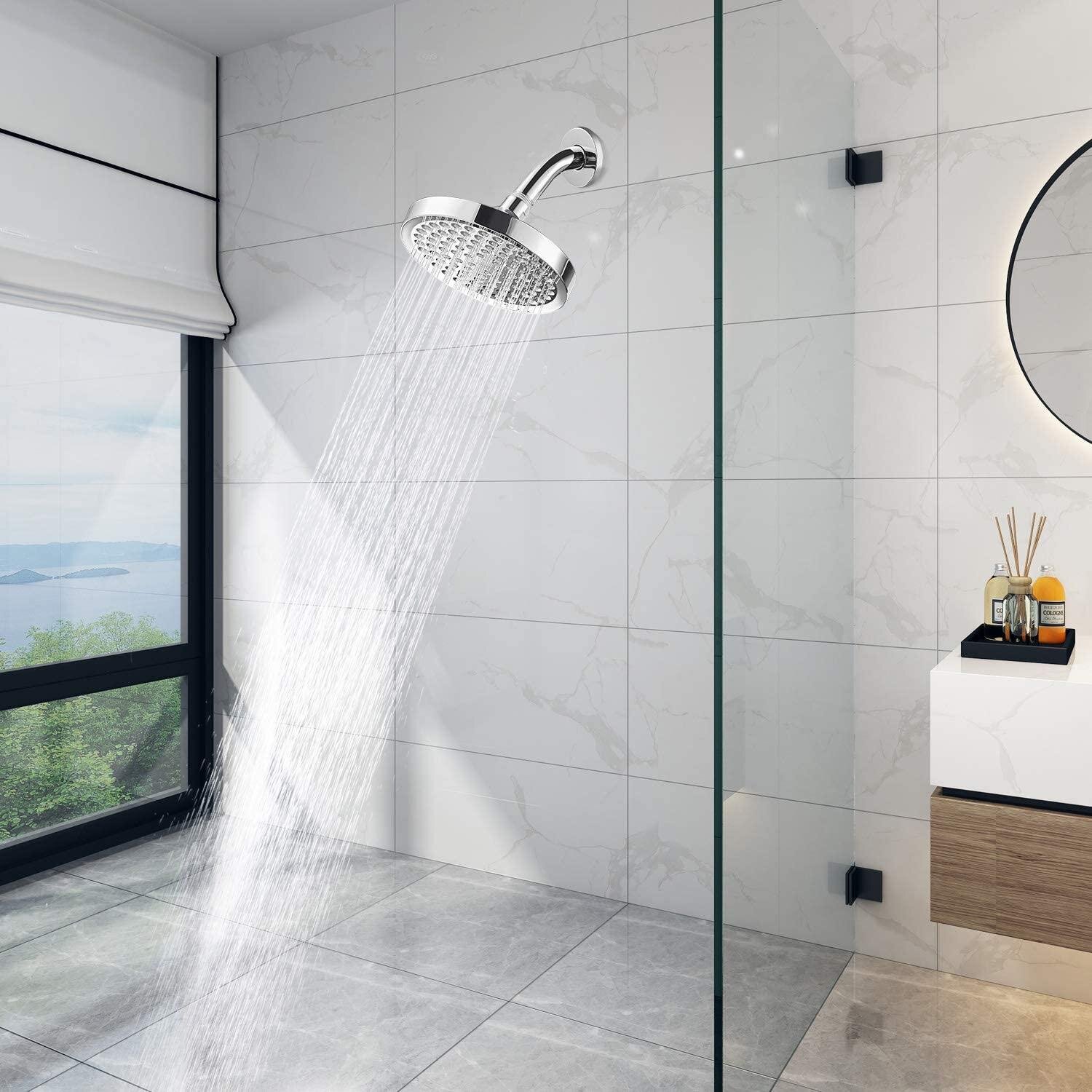 High Pressure Shower Head 6 Inch Rain Modern Luxury Showerhead Chrome Plated