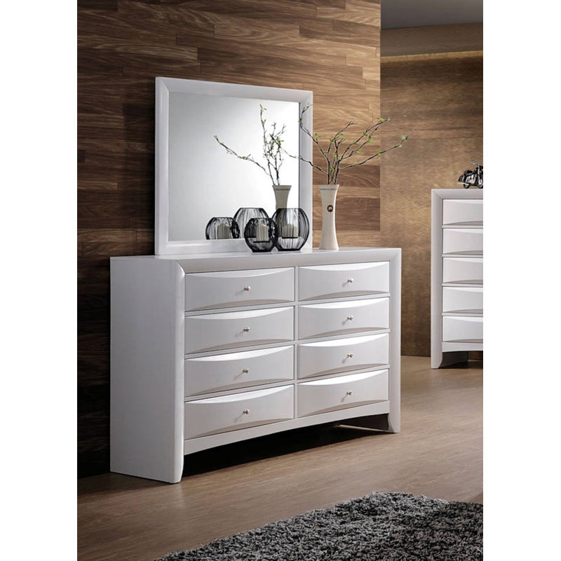 Red Barrel Studio La 8 Drawer Double Dresser With Mirror Wayfair La 8 Drawer Double Dresser With