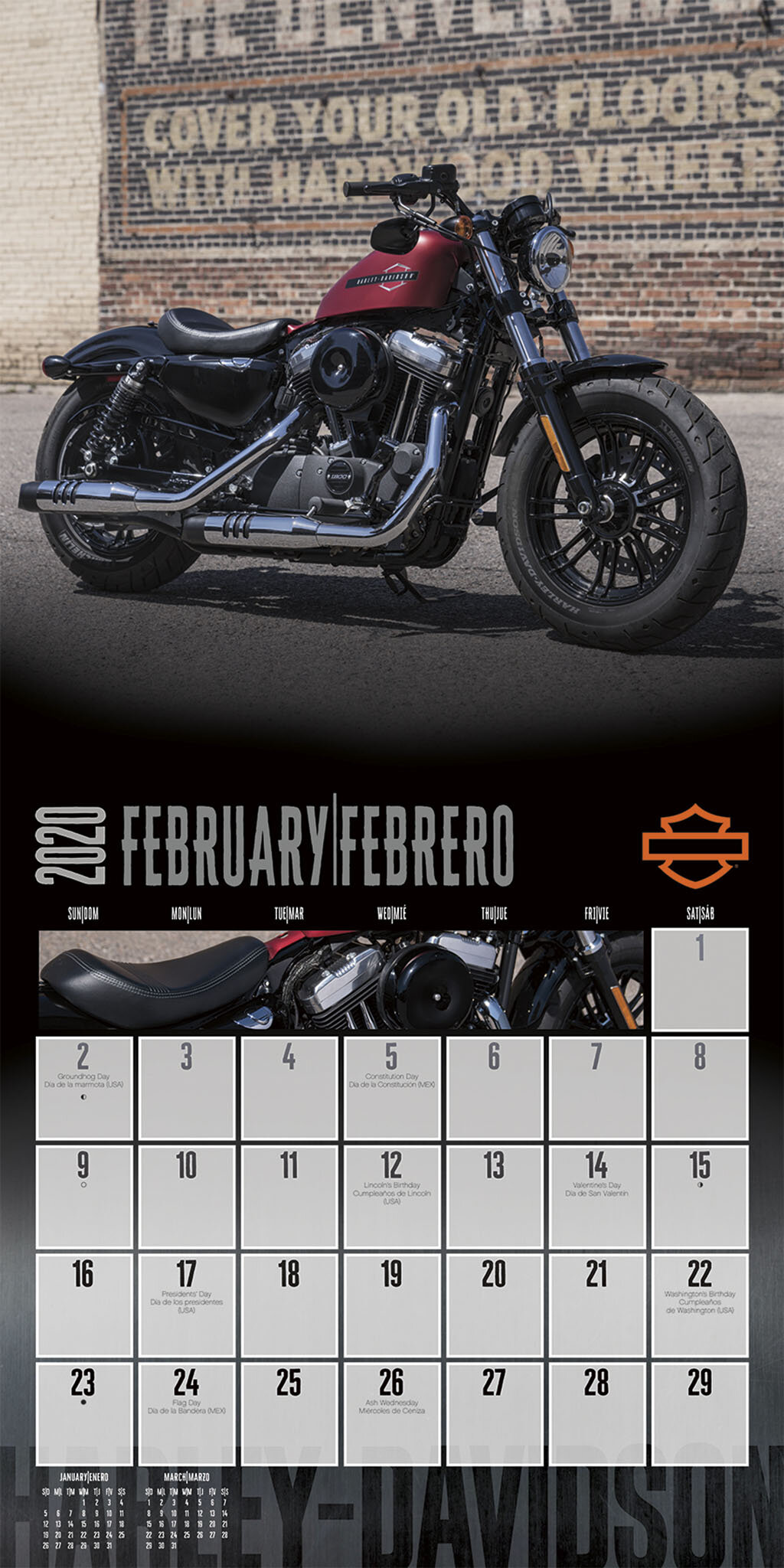 Trends International 2020 Harley Davidson Calendar Wall Decor