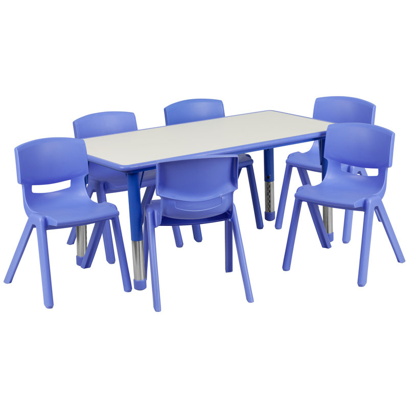 Goddard Plastic Kids Activity  Chairs Set Side Finish: Blue (table not included)