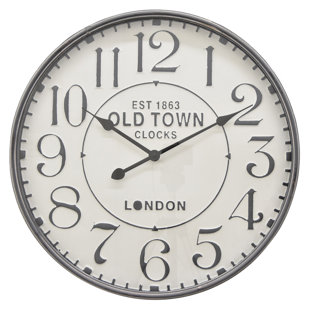 Three Hands Corp Clock Wayfair Ca Three Hands 23 5 Metal Wall Clock In Grey