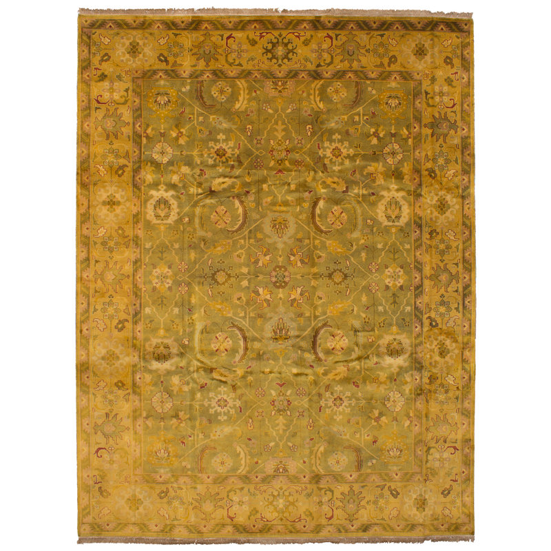 Bloomsbury Market One Of A Kind Hughlek Hand Knotted 2010s Jaipur Olive Green Brown 9 X 11 10 Wool Area Rug Wayfair