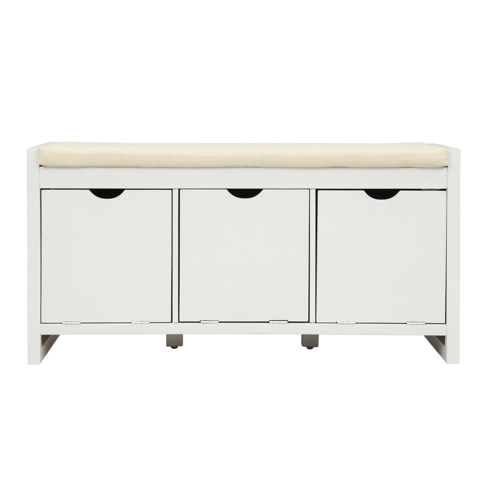 Longshore Tides Fuchs Linen Blend Solid Wood Cubby Storage Bench Wayfair