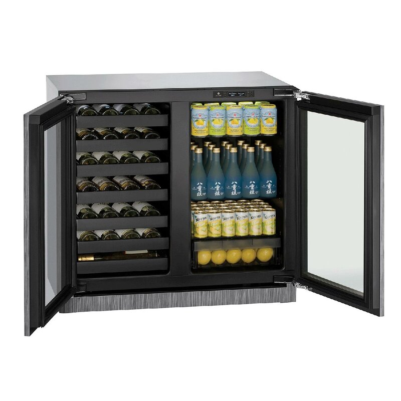 U-Line 31 Bottle and 123 Can Dual Zone Undercounter Wine and Beverage ...