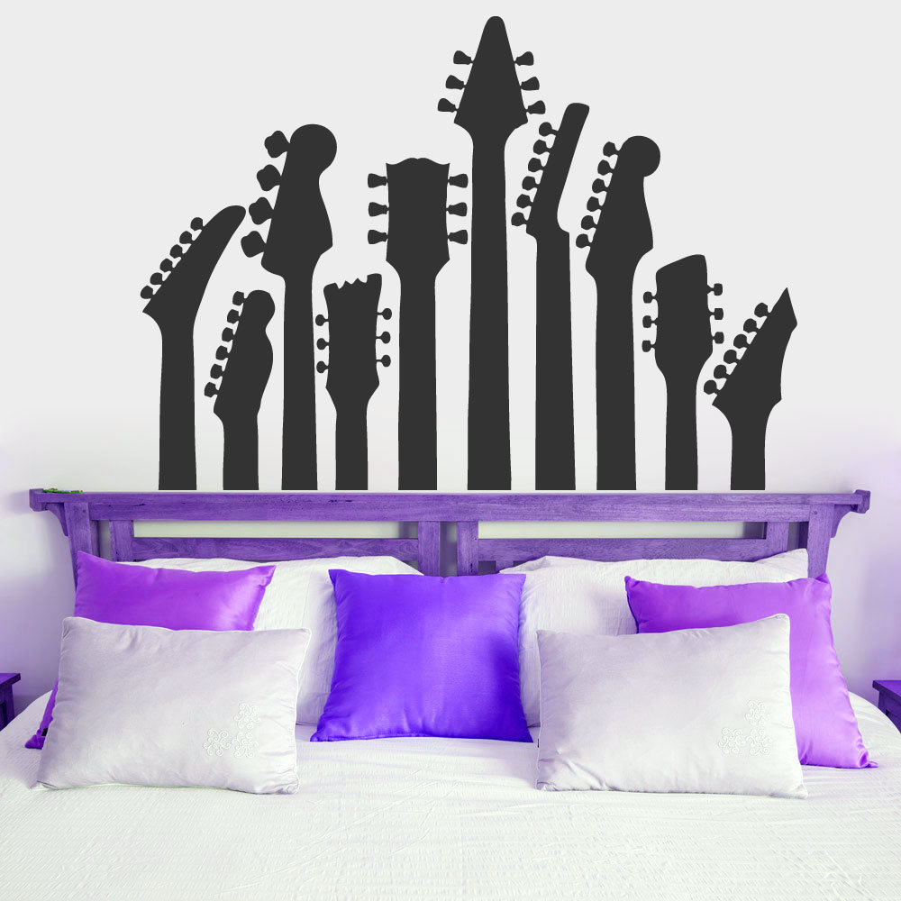 Trinx Guitar Necks Faux Headboard Wall Decal Wayfair