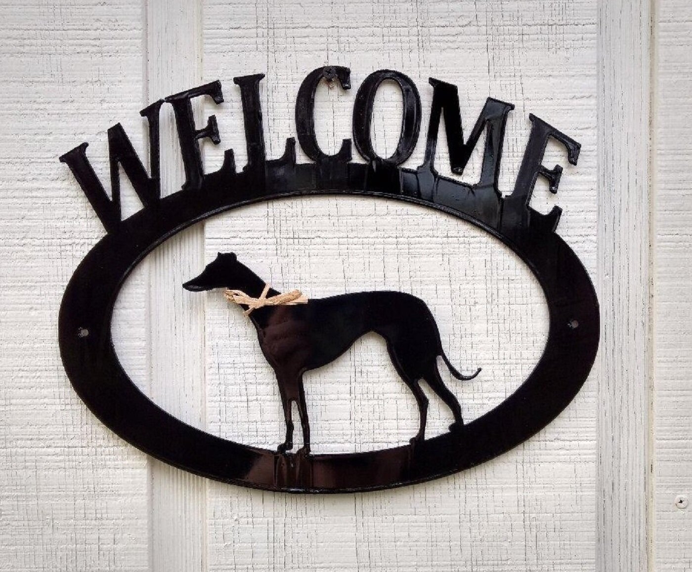 Powder Coated Steel Greyhound Silhouette Mailbox Topper Sign Made in USA 