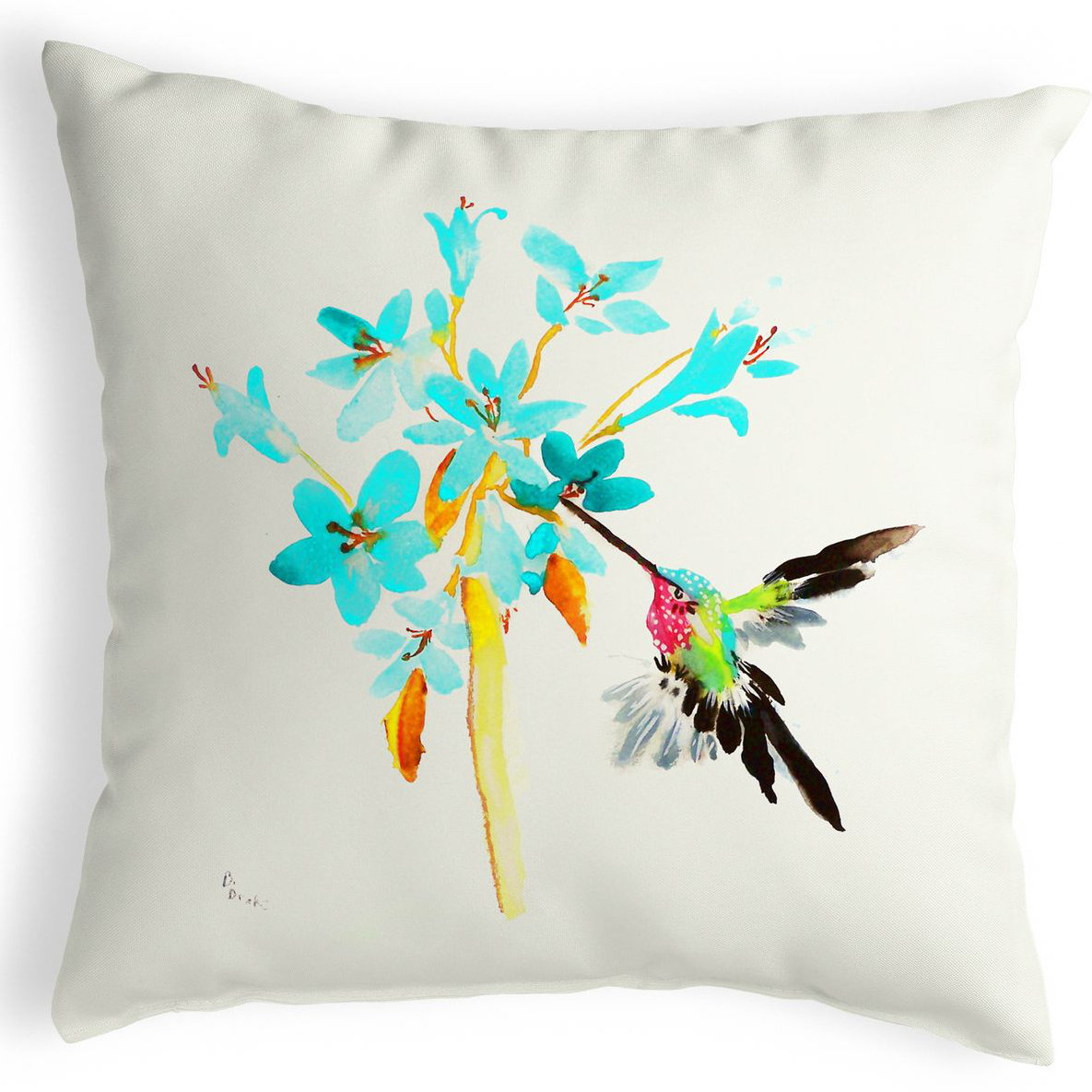 Highland Dunes Simmon Hummingbird Indoor Outdoor Lumbar Pillow Wayfair