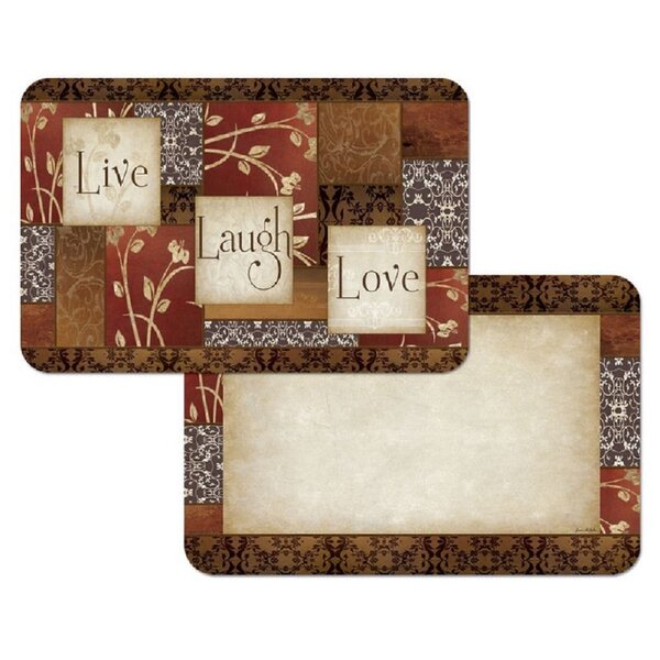 Unknown1 Reversible Wipe-Clean Plastic Placemats Set of 4 Country Charm Multi Color Rectangle