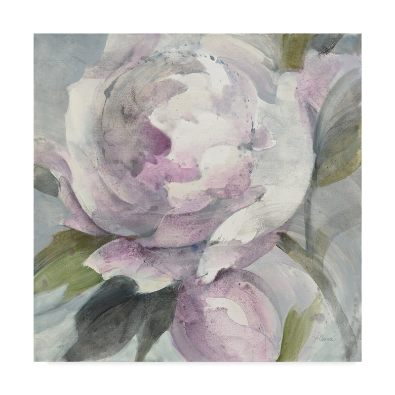 Charlton Home Twilight Peony Acrylic Painting Print On Wrapped
