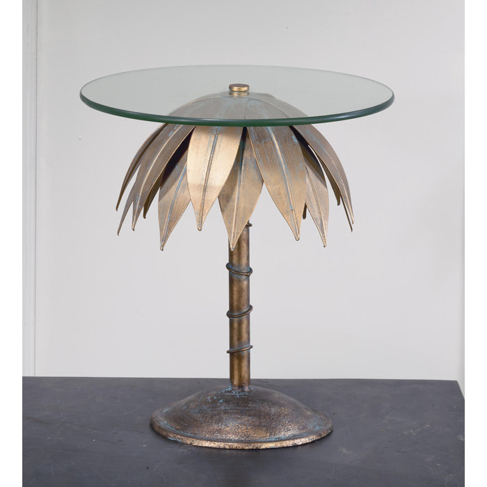 Tiberius Small Palm Tree Pedestal End Table Tiberius Small Palm Tree Pedestal End Table